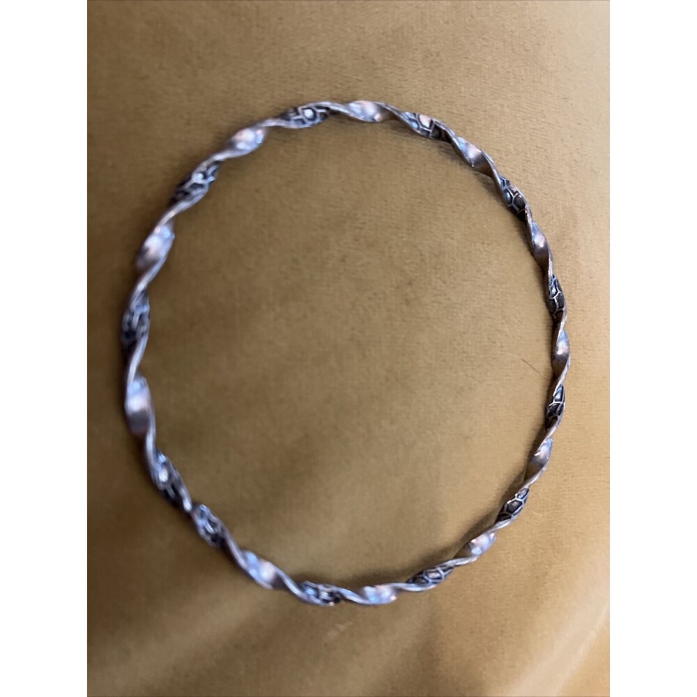 Vintage NATIVE AMERICAN Silver Double TWIST BRACELET Bangle
